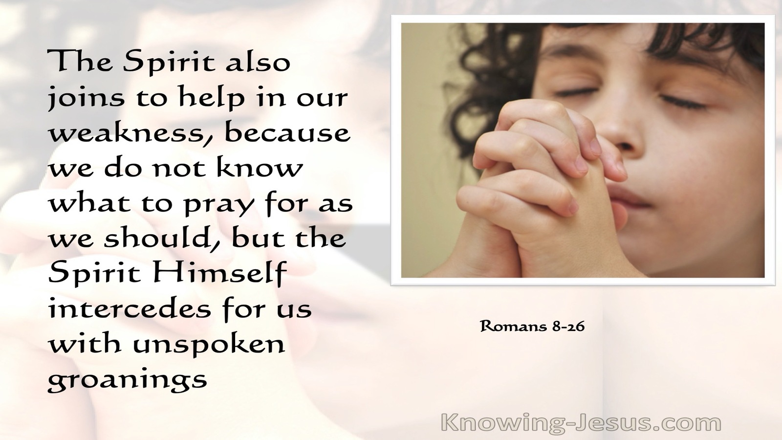 Romans 8:26 The Spirit Himself Makes Intercession For Us With Groanings (pink)